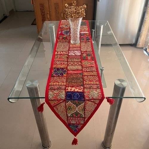 Rangoli Delight Table Runner and 6 Mats Set - Rajasthani Haat